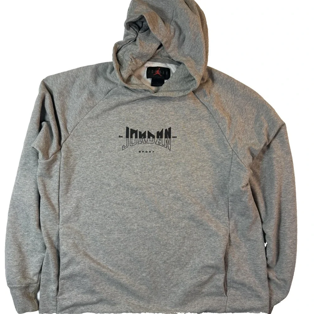 Nike‎ Jordan Hoodie Mens Medium Gray Dri-FIT Sport Jumpman Pullover Streetwear